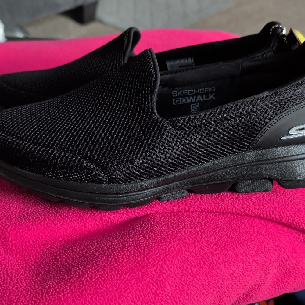 Skechers GOwalk Women's Black Mesh Slip-On Sneakers